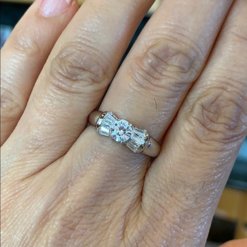 Bow 0.50ct Round CZ Engagement Ring promise Ring